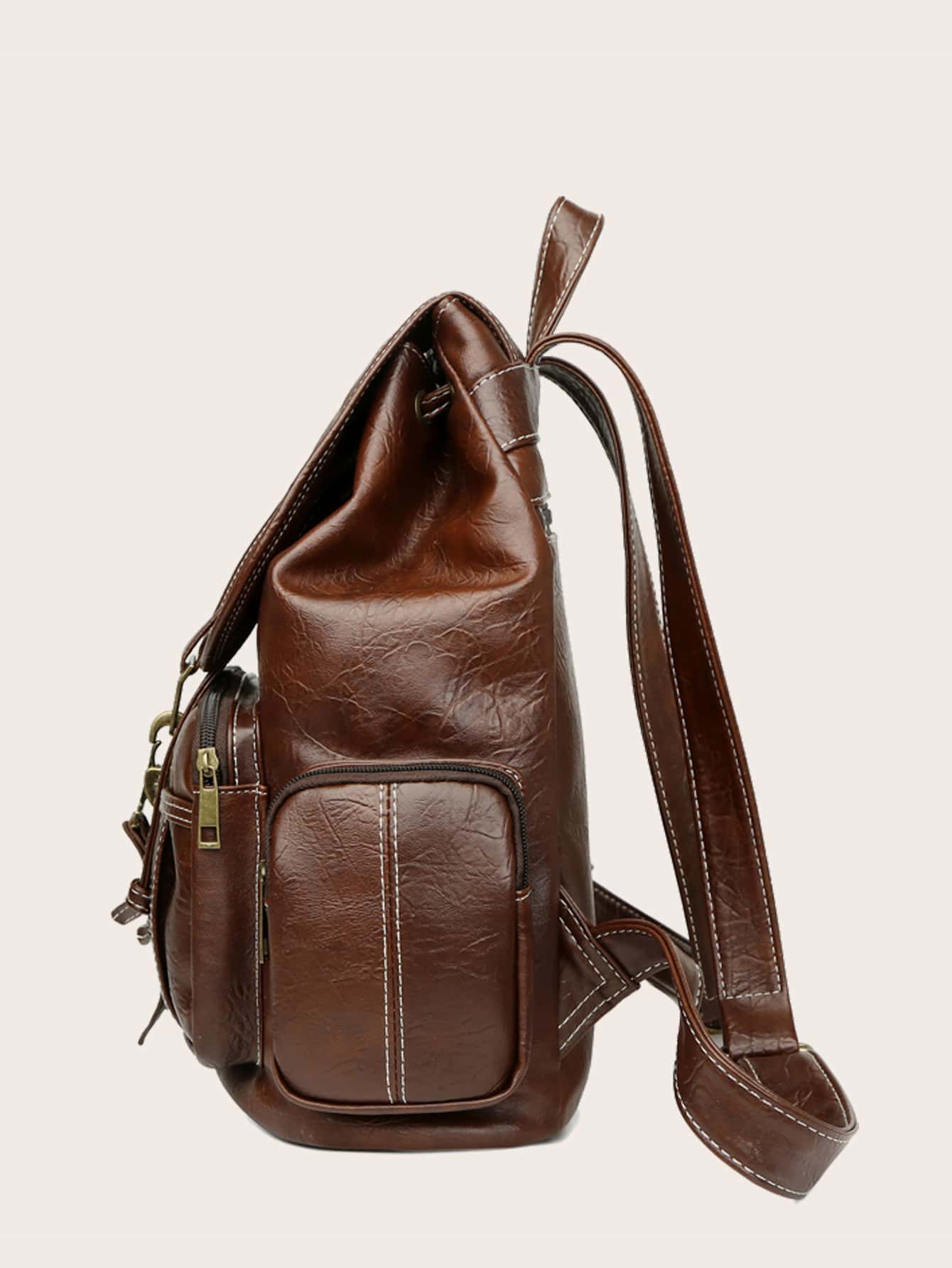Vintage Design Flap Backpack