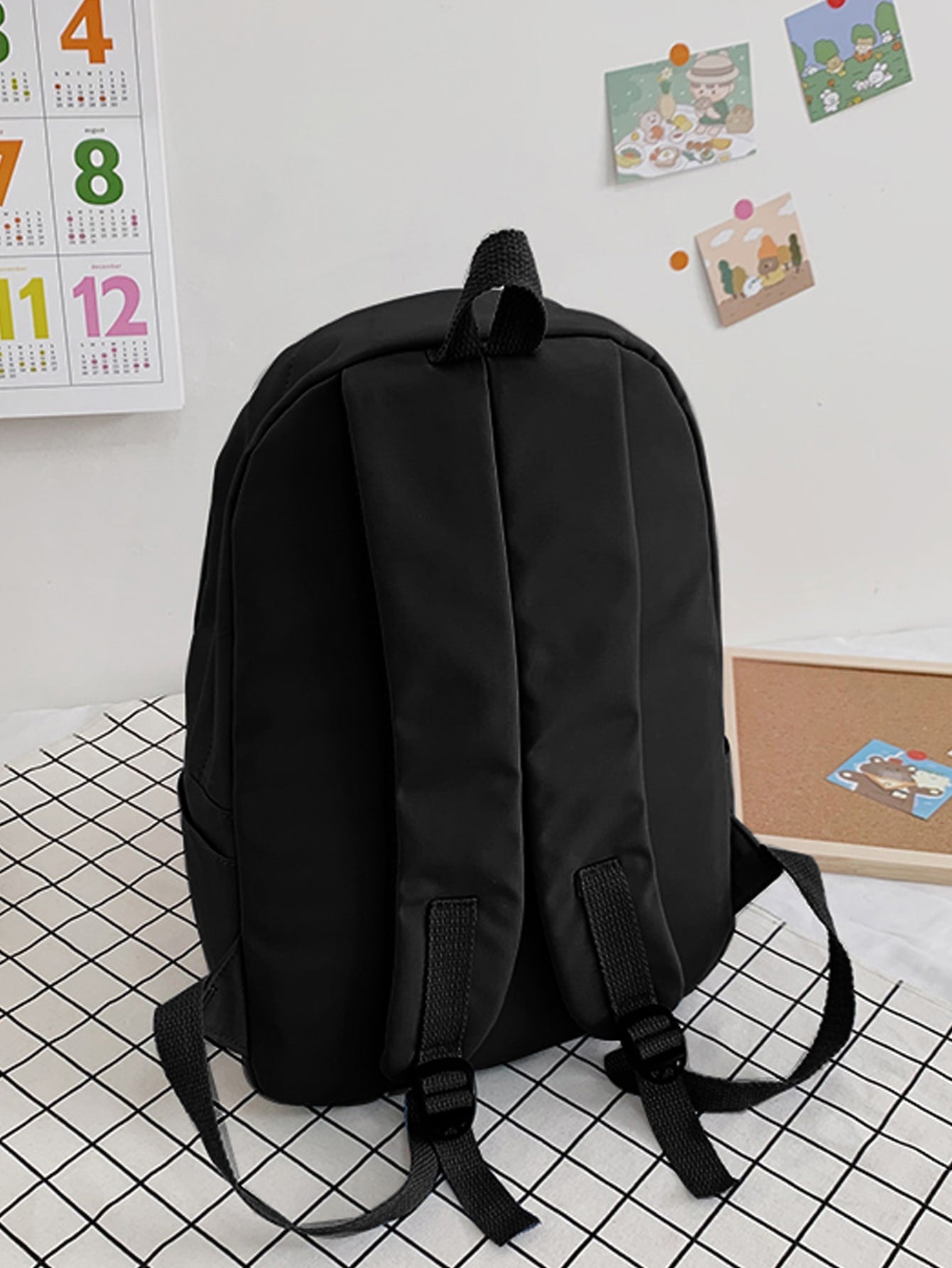 Letter Graphic Cartoon Patch Backpack