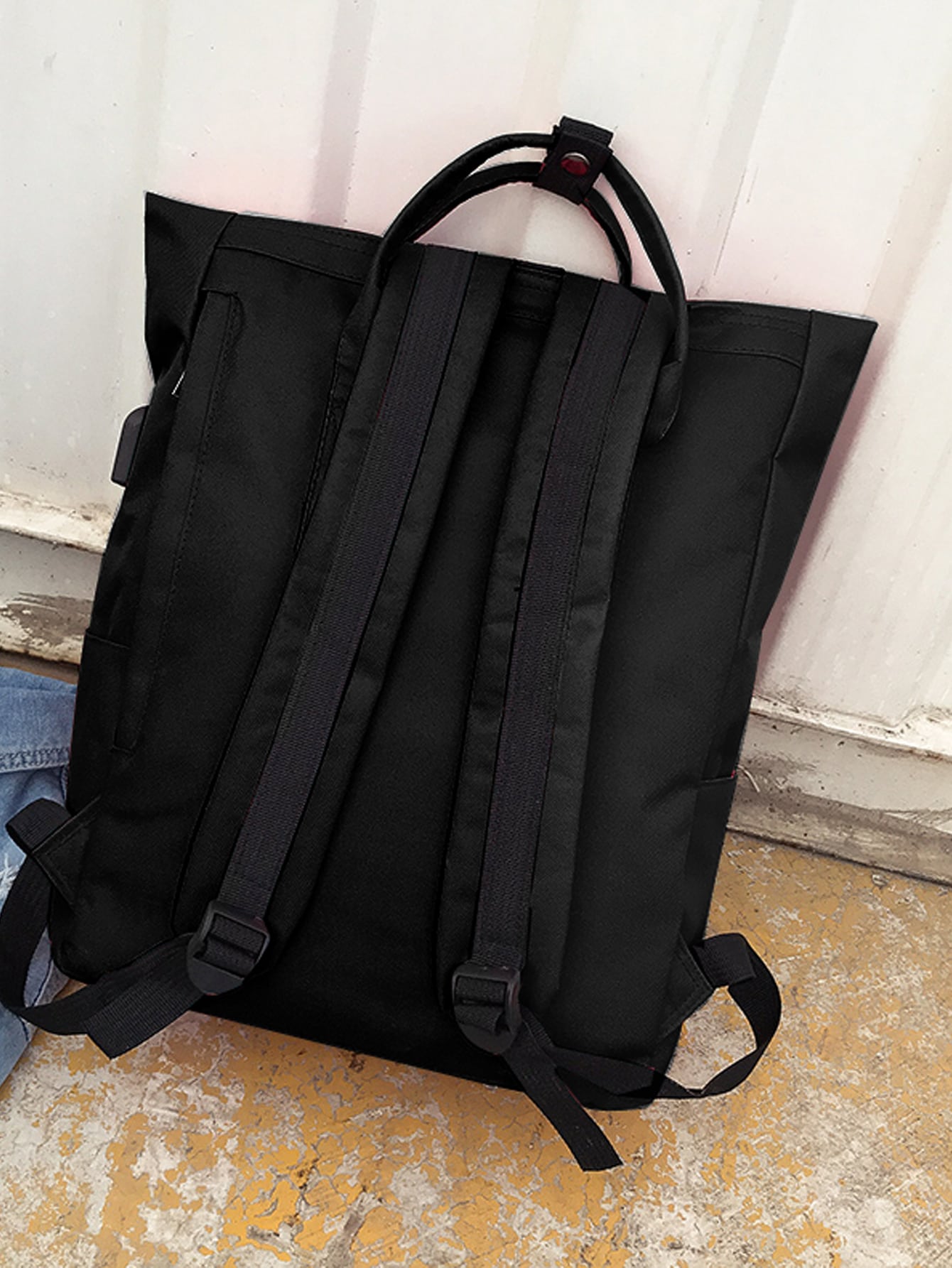 Release Buckle Decor Pocket Front Backpack