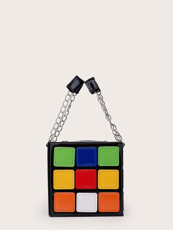 Mini Color Block Box Bag