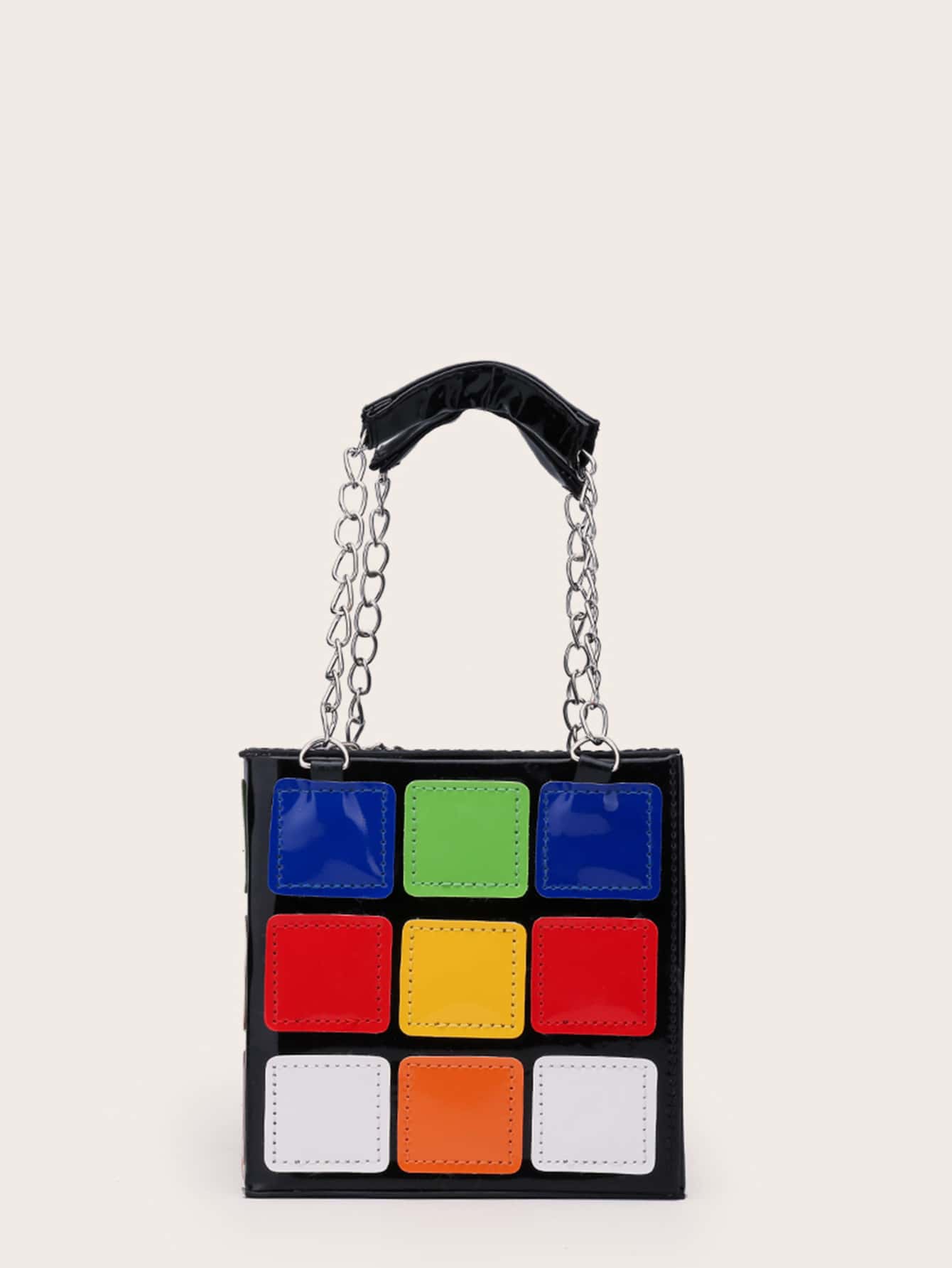 Mini Color Block Box Bag