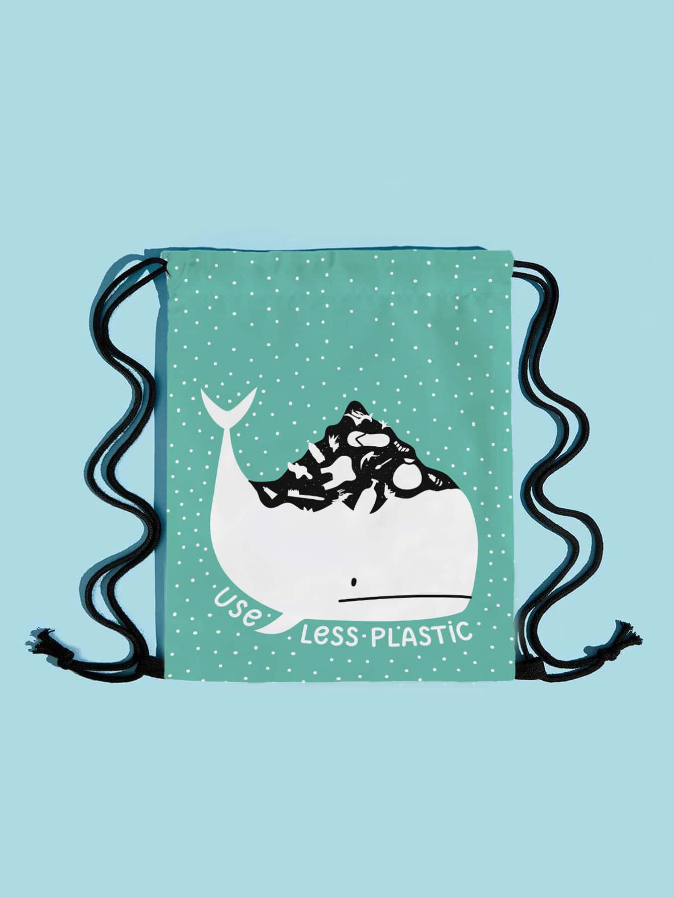 Whale Graphic Drawstring Backpack