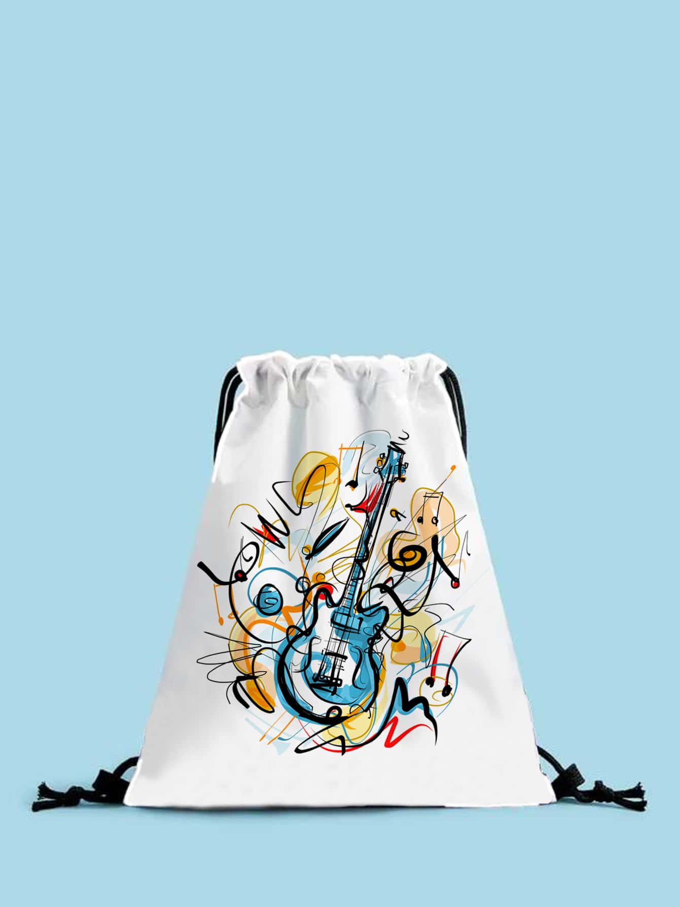 Musical Instrument Graphic Drawstring Backpack