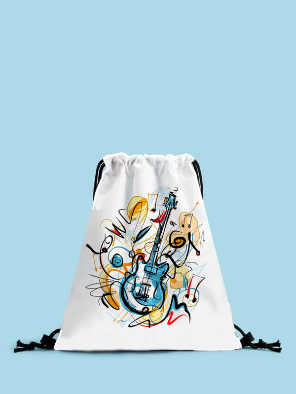 Musical Instrument Graphic Drawstring Backpack