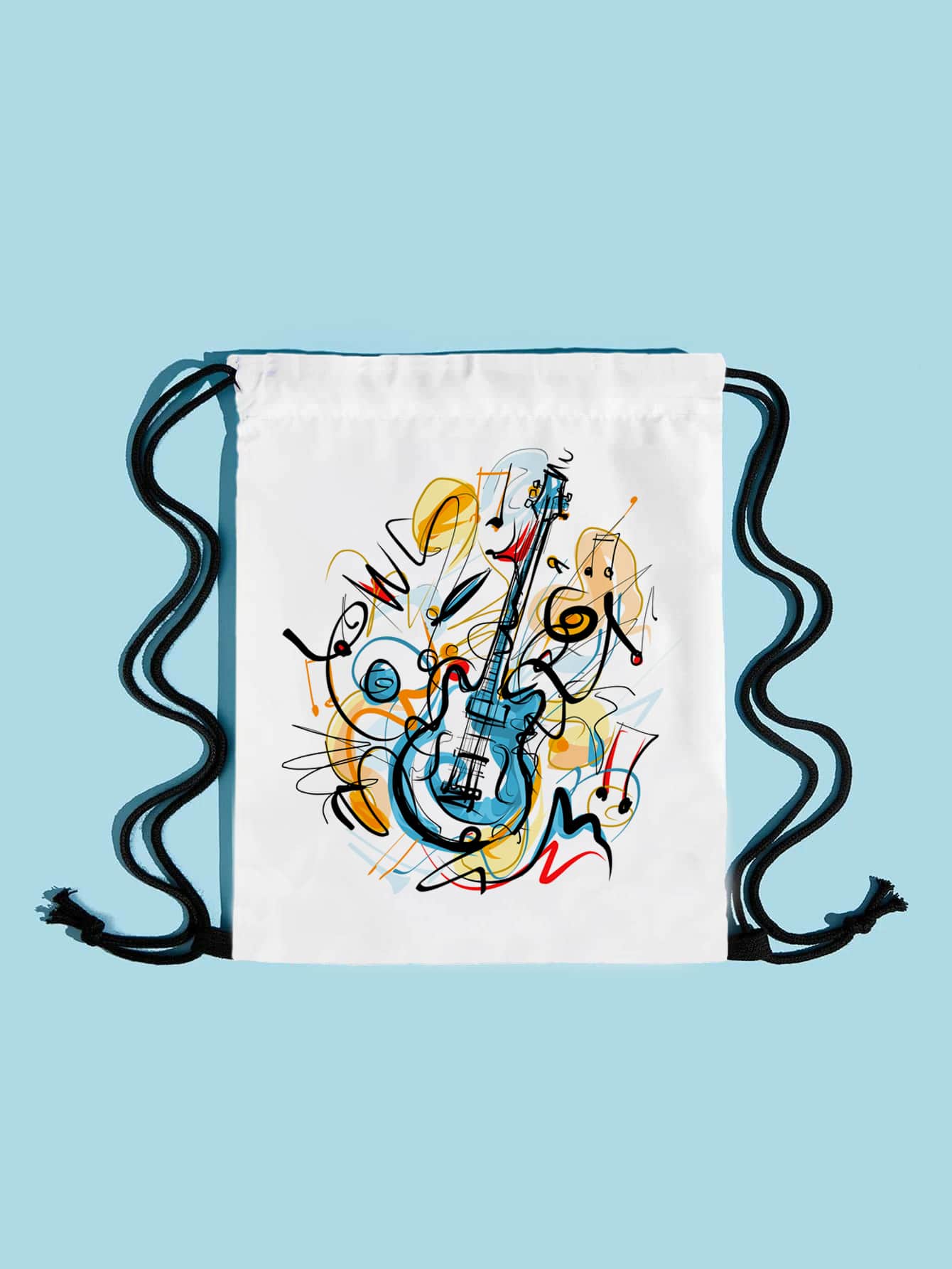 Musical Instrument Graphic Drawstring Backpack