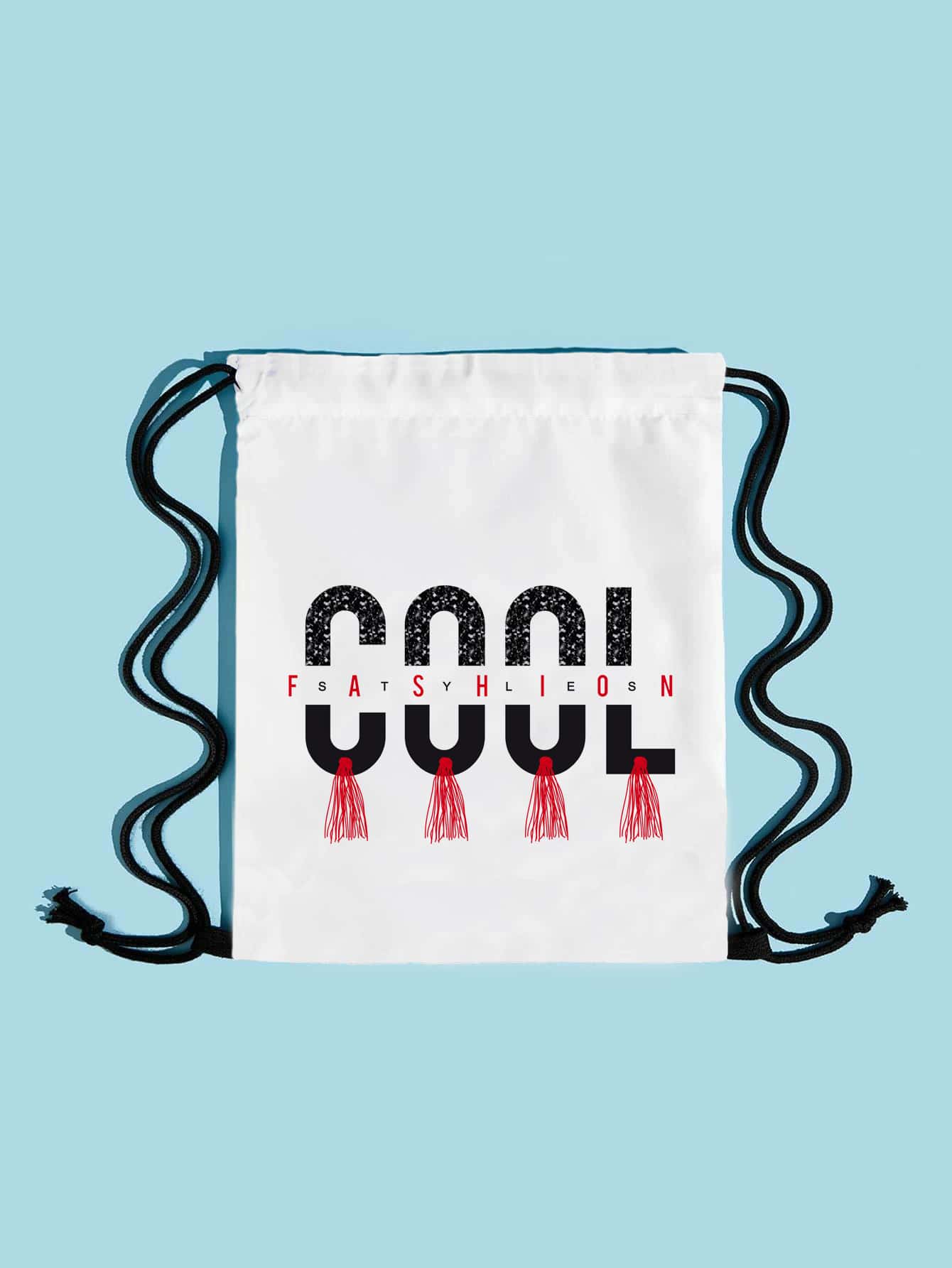 Letter Graphic Drawstring Backpack