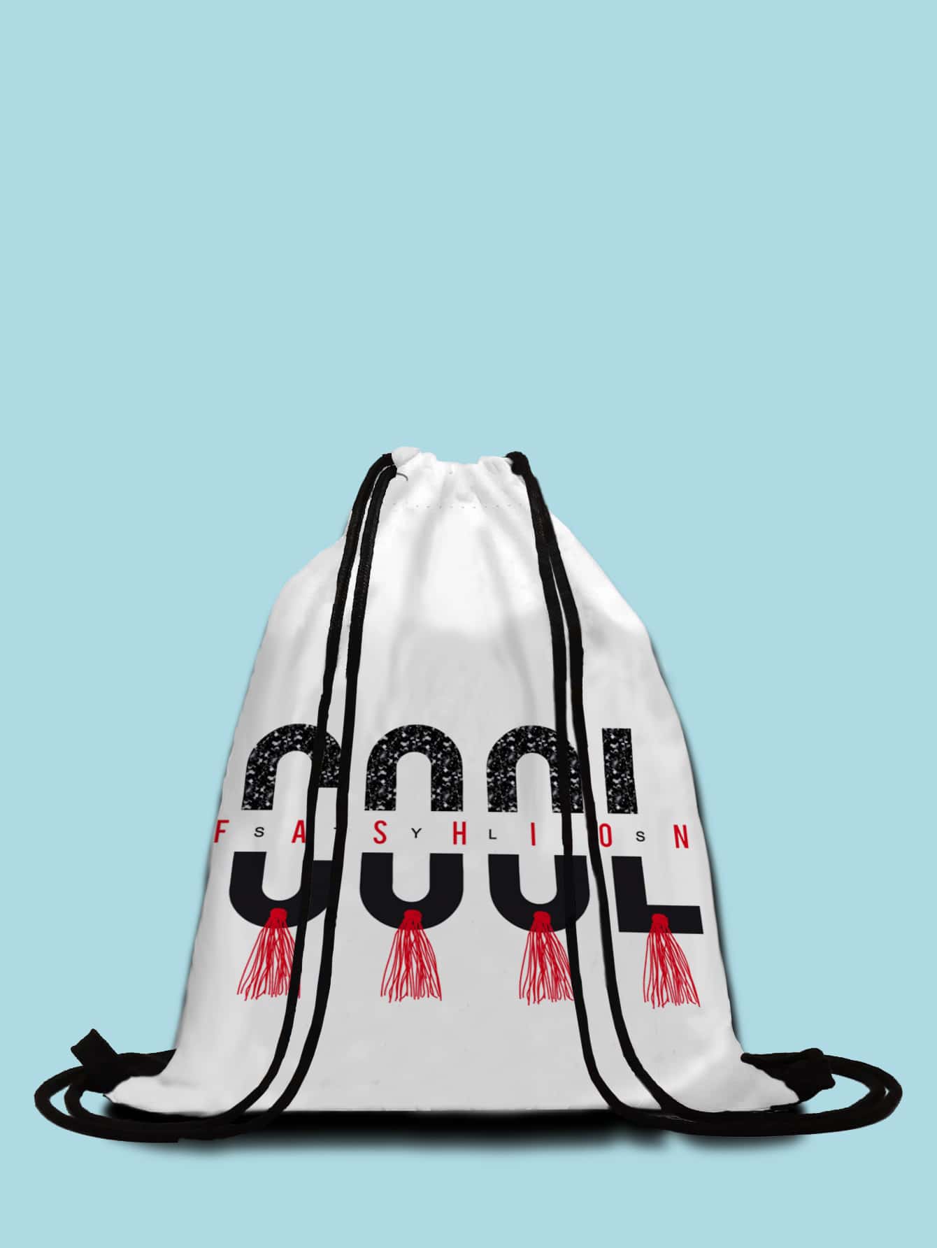 Letter Graphic Drawstring Backpack