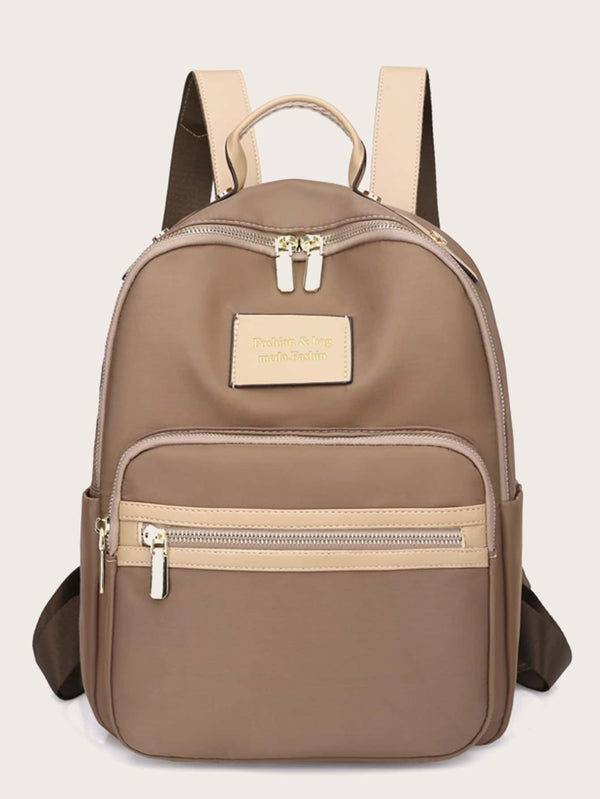 Two Tone Pocket Front Backpack