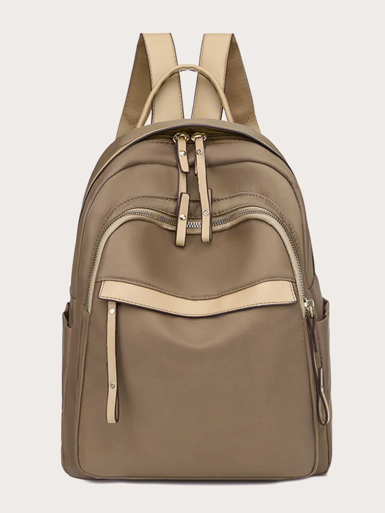 Two Tone Pocket Front Backpack