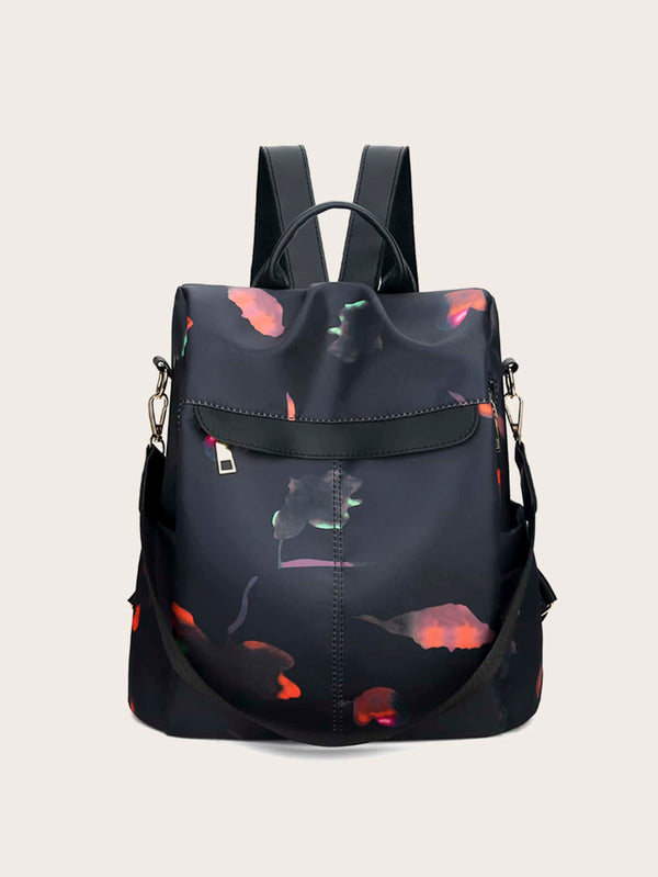 Graphic Print Functional Backpack