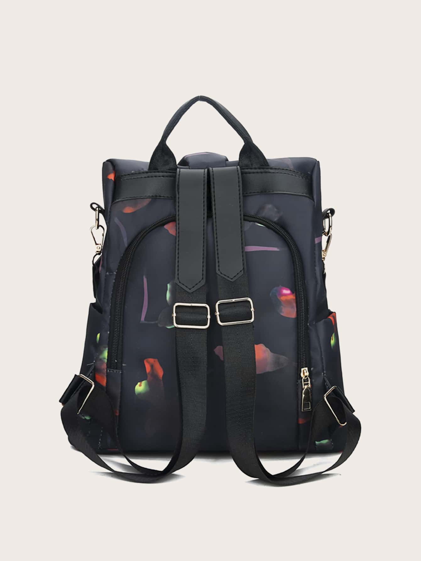 Graphic Print Functional Backpack