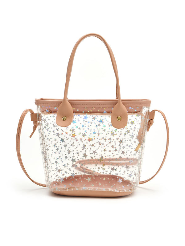 Clear Star Graphic Satchel Bag