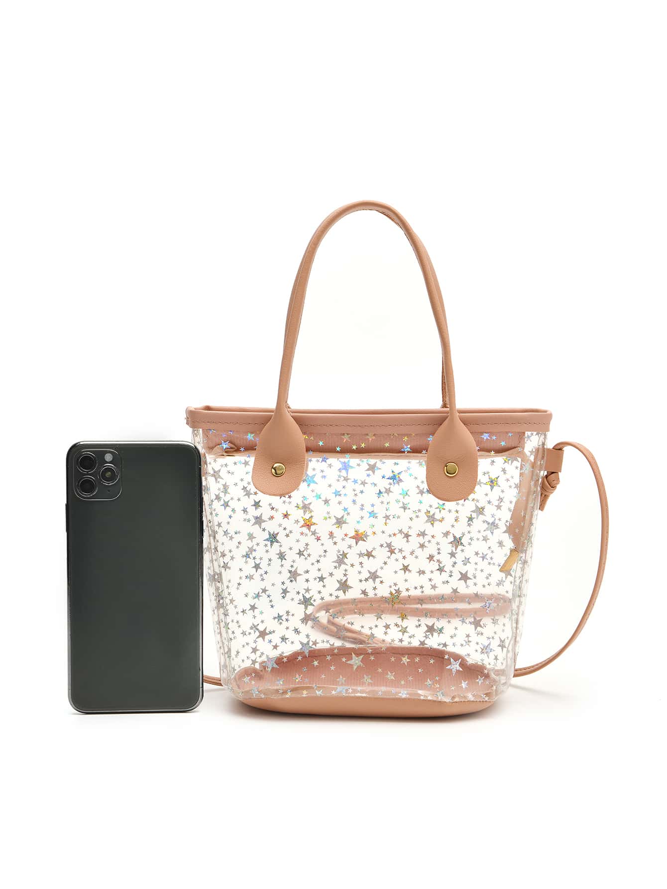 Clear Star Graphic Satchel Bag