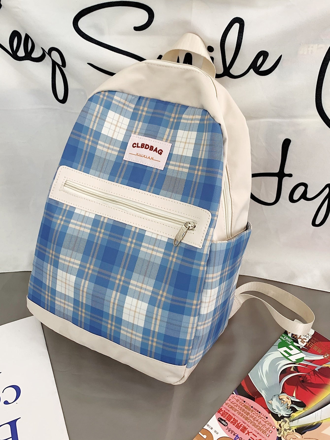 Tartan Backpack With Tote Bag