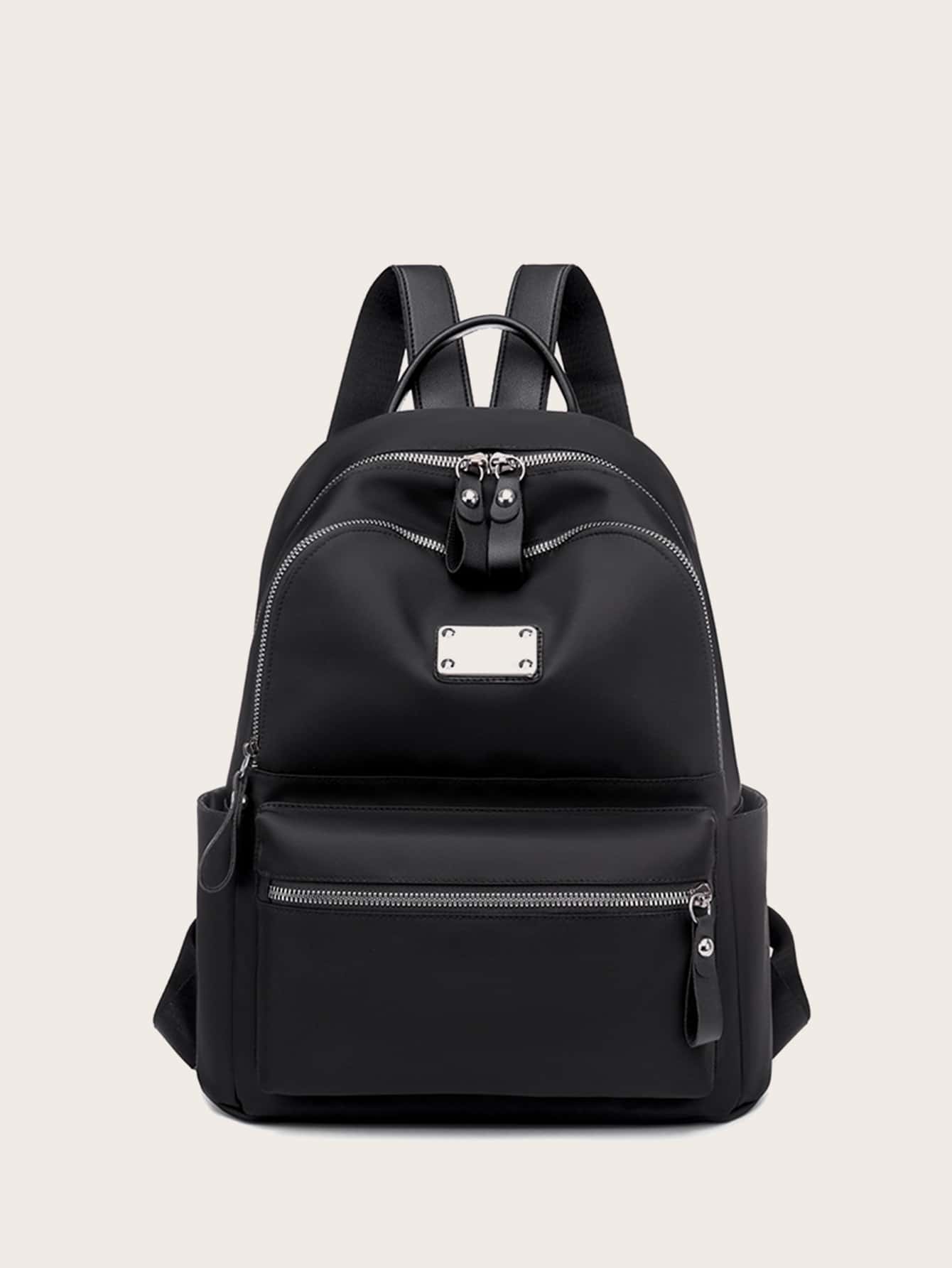 Metal Decor Functional Backpack