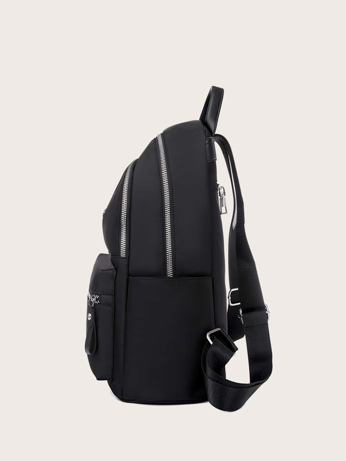 Metal Decor Functional Backpack