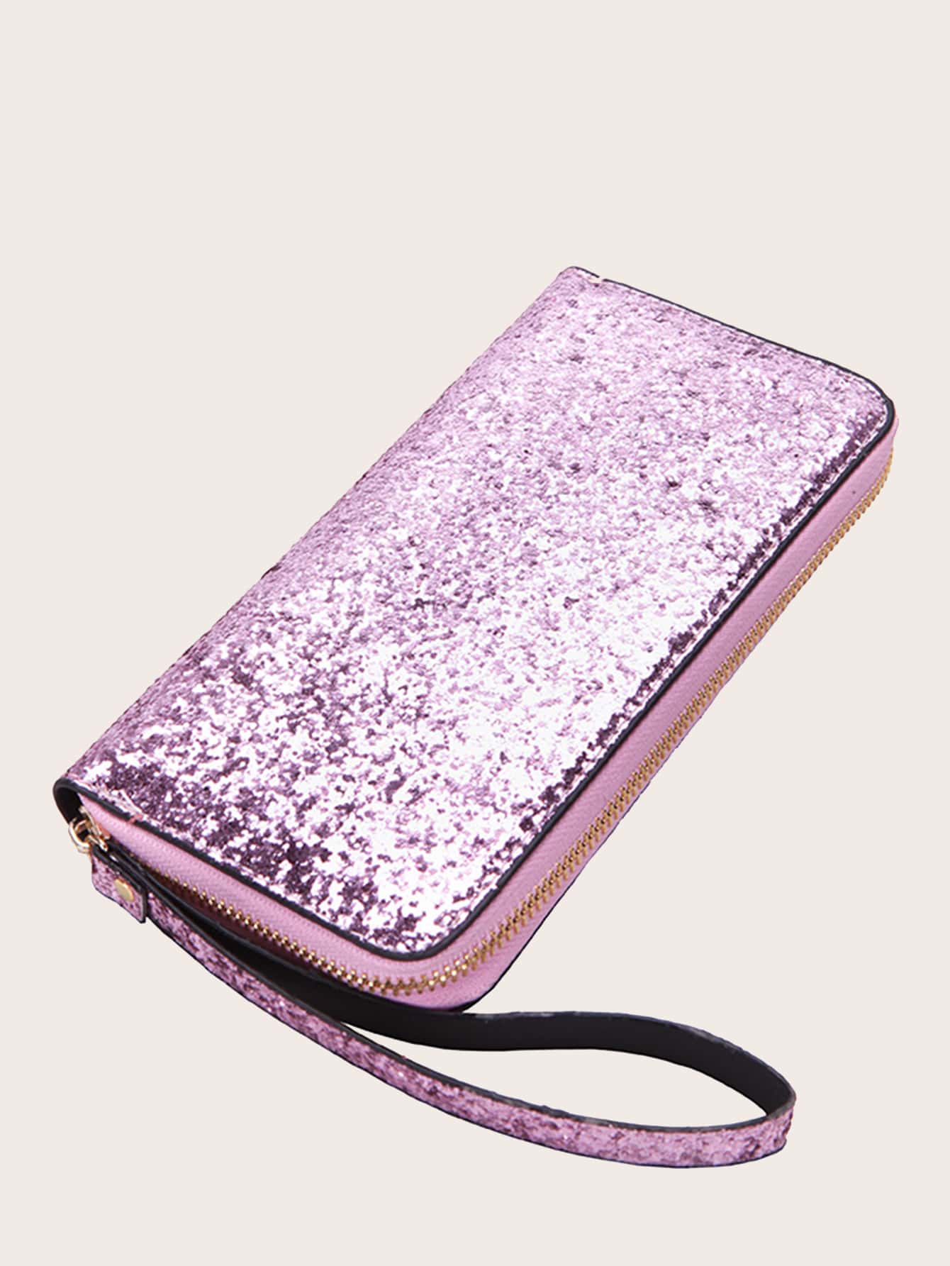 Glitter Decor Purse With Wristlet