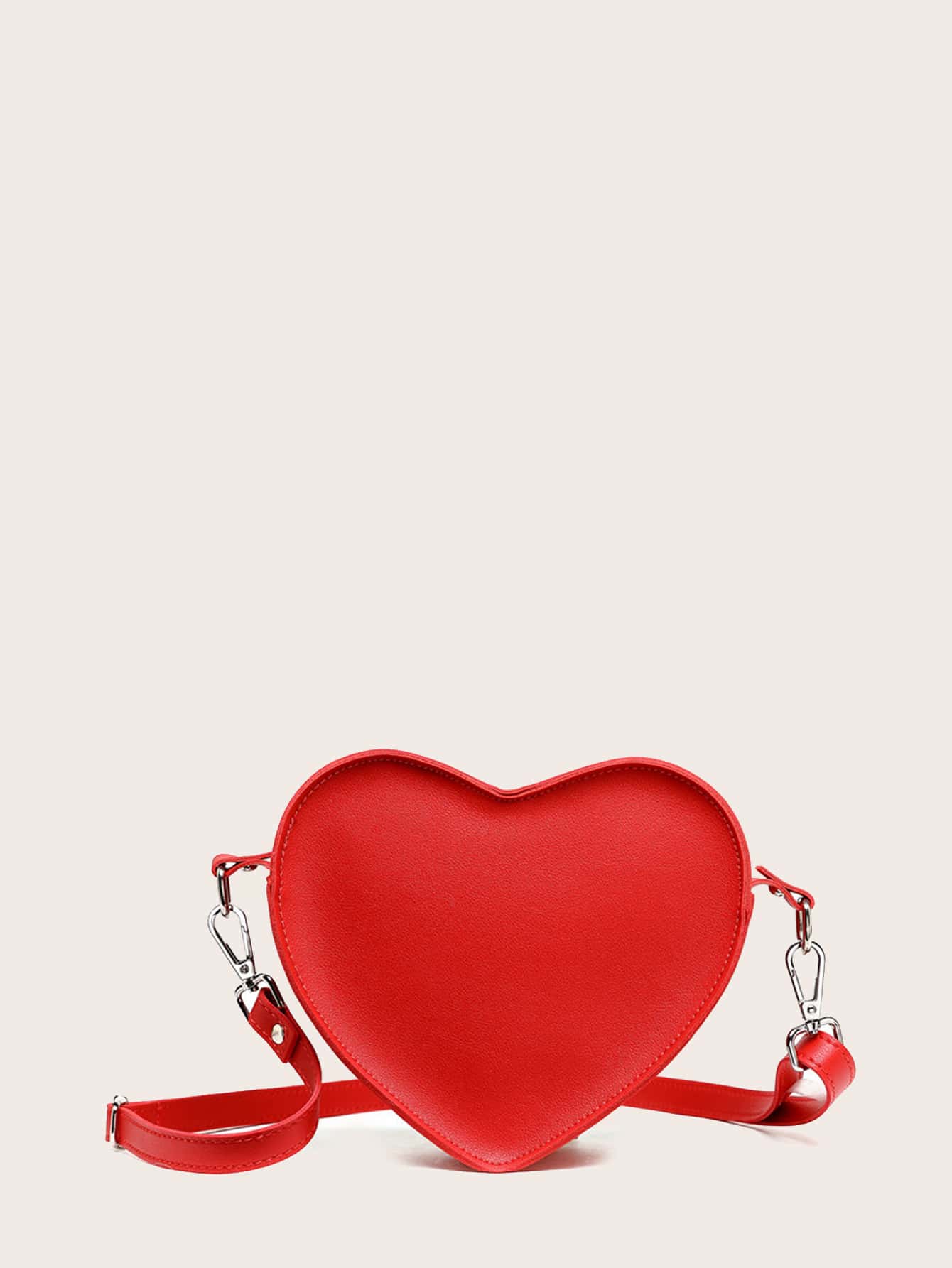 Faux Pearl Decor Heart Design Satchel Bag