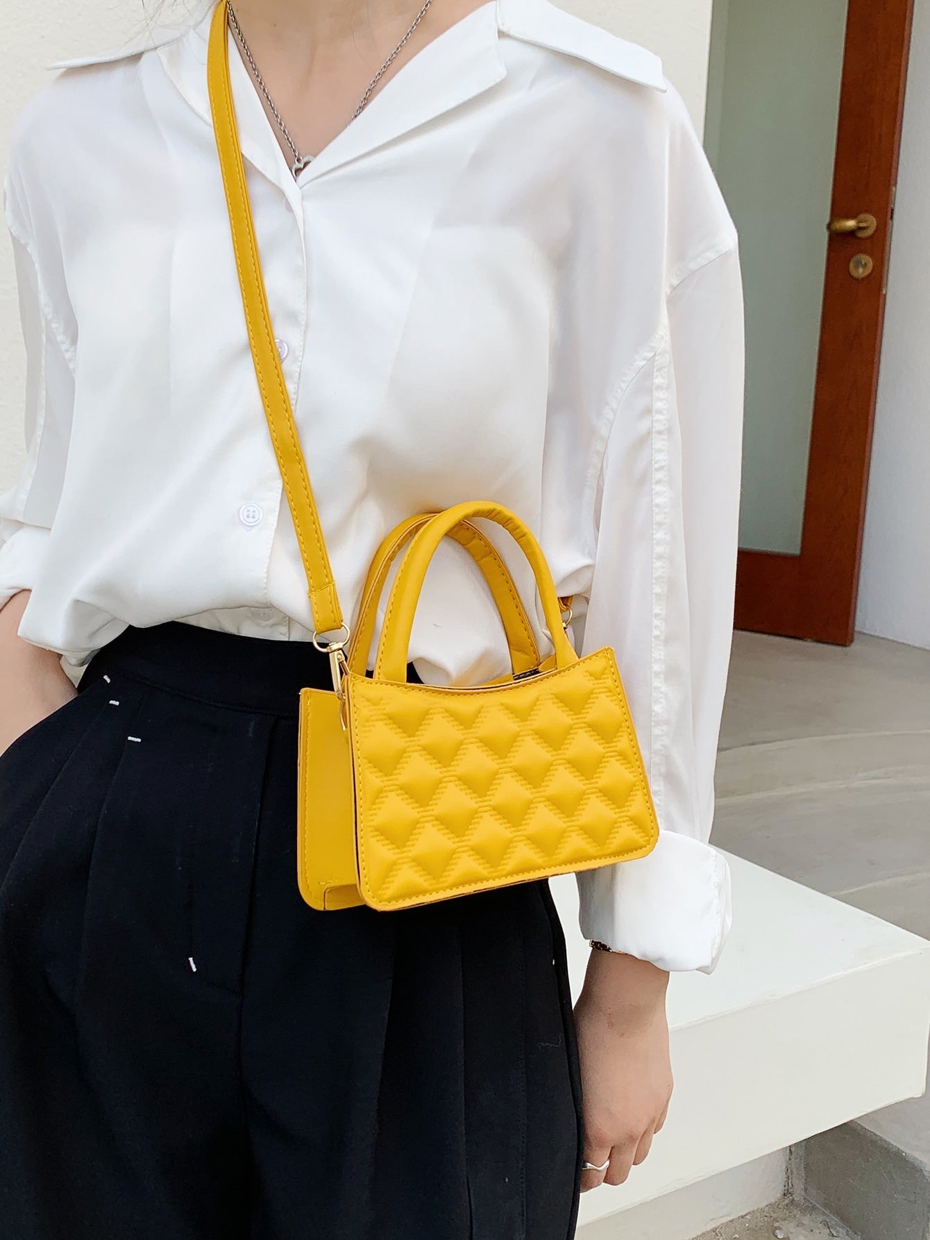 Quilted Satchel Bag