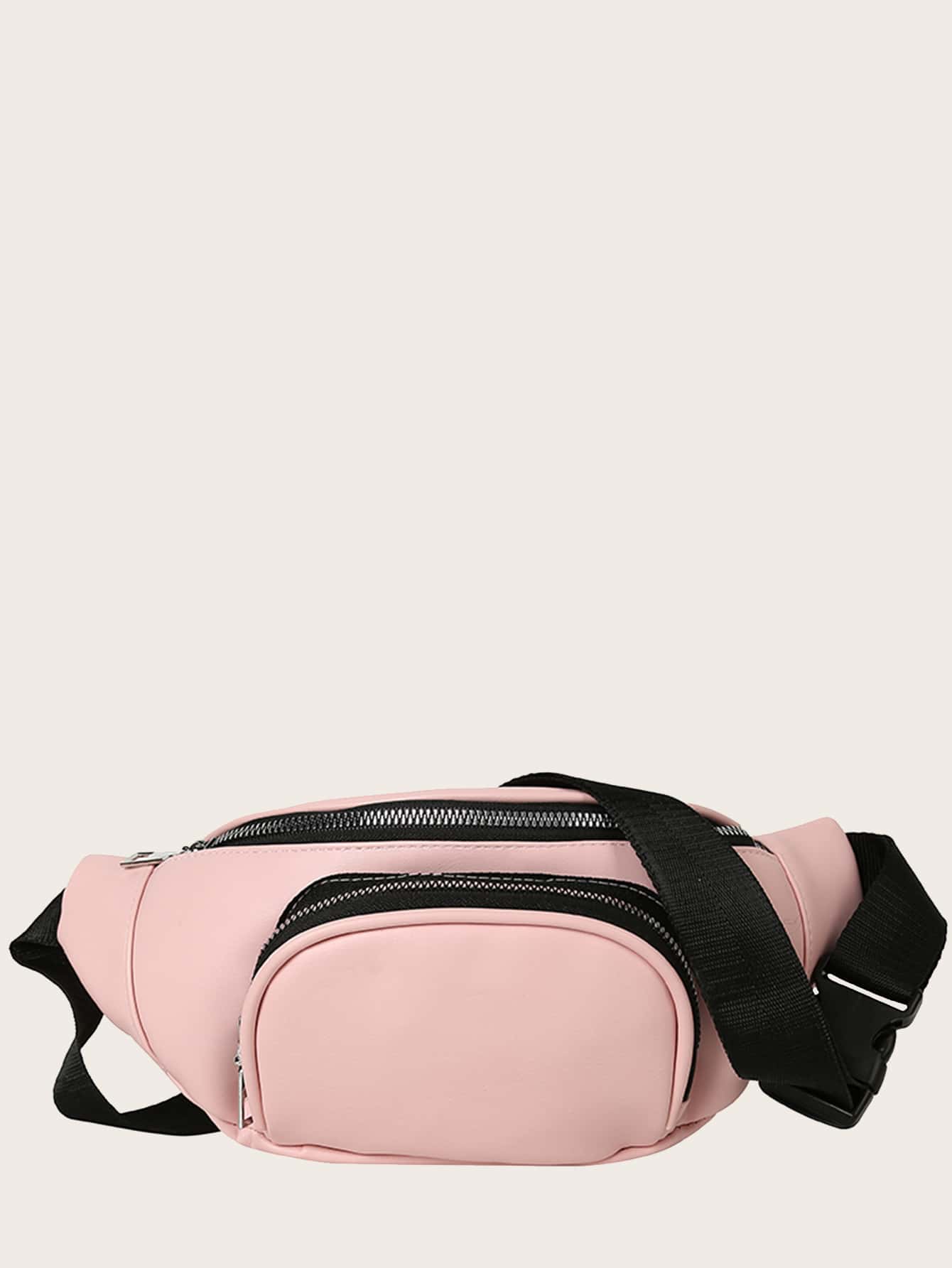 Two Tone Pocket Front Fanny Pack
