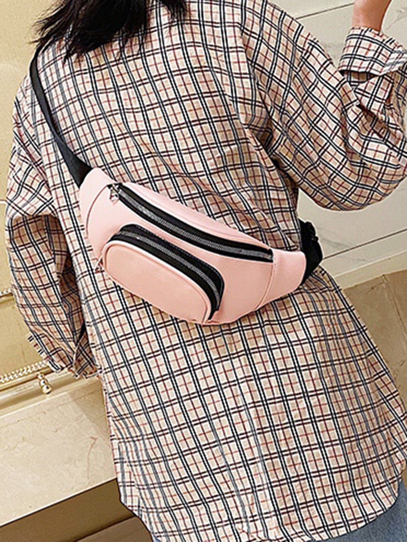 Two Tone Pocket Front Fanny Pack
