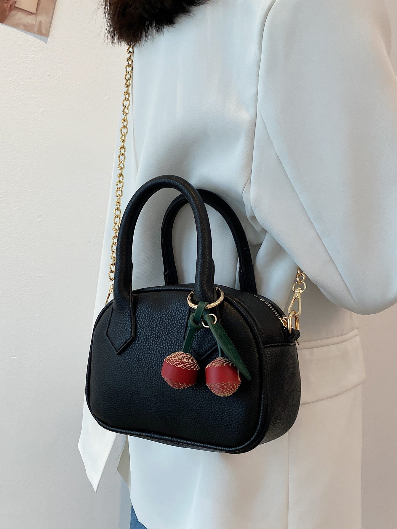 Cherry Decor Satchel Bag