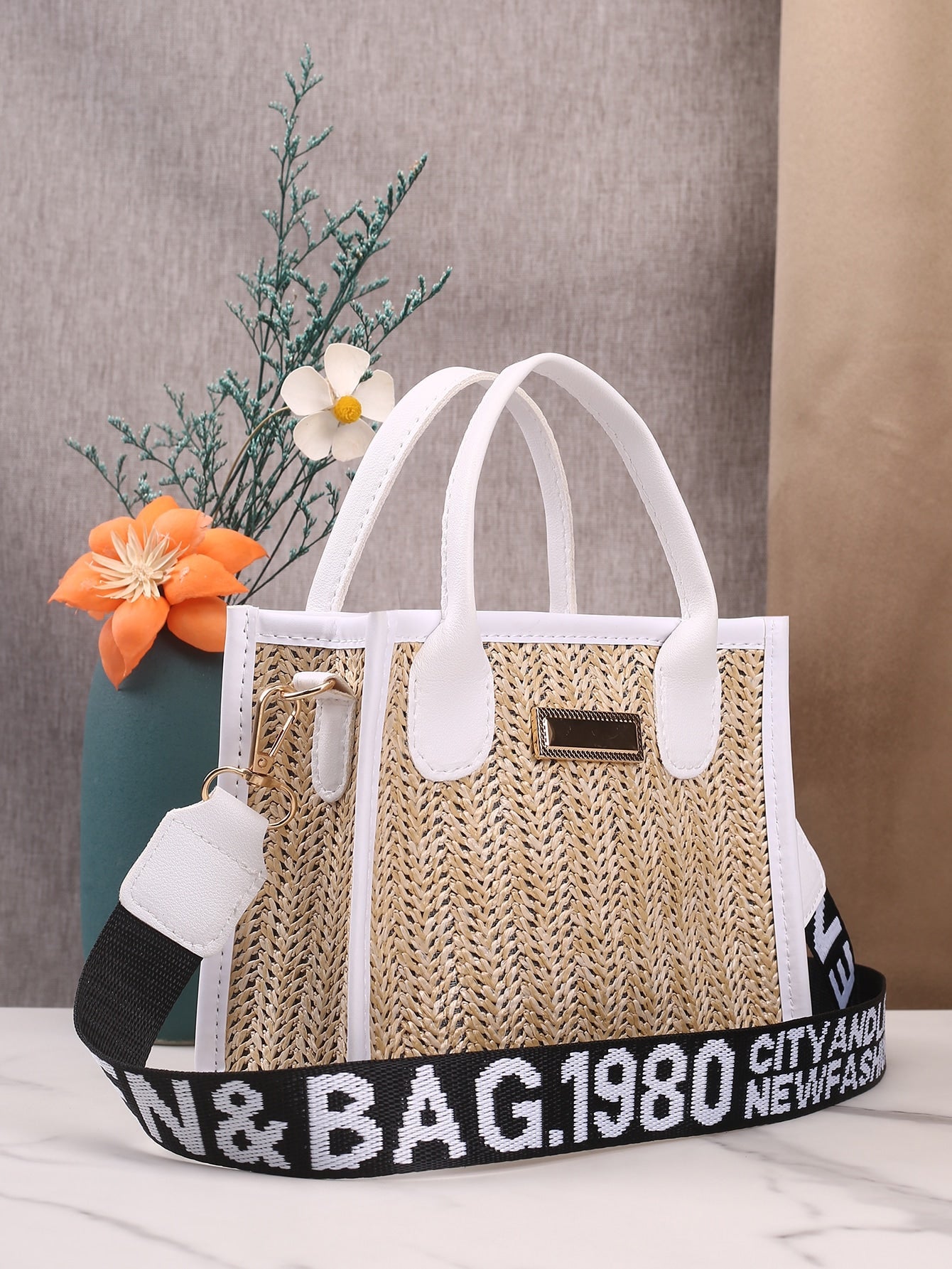 Straw Satchel Bag