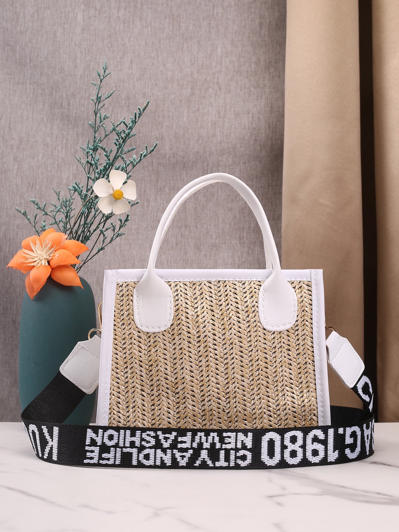 Straw Satchel Bag