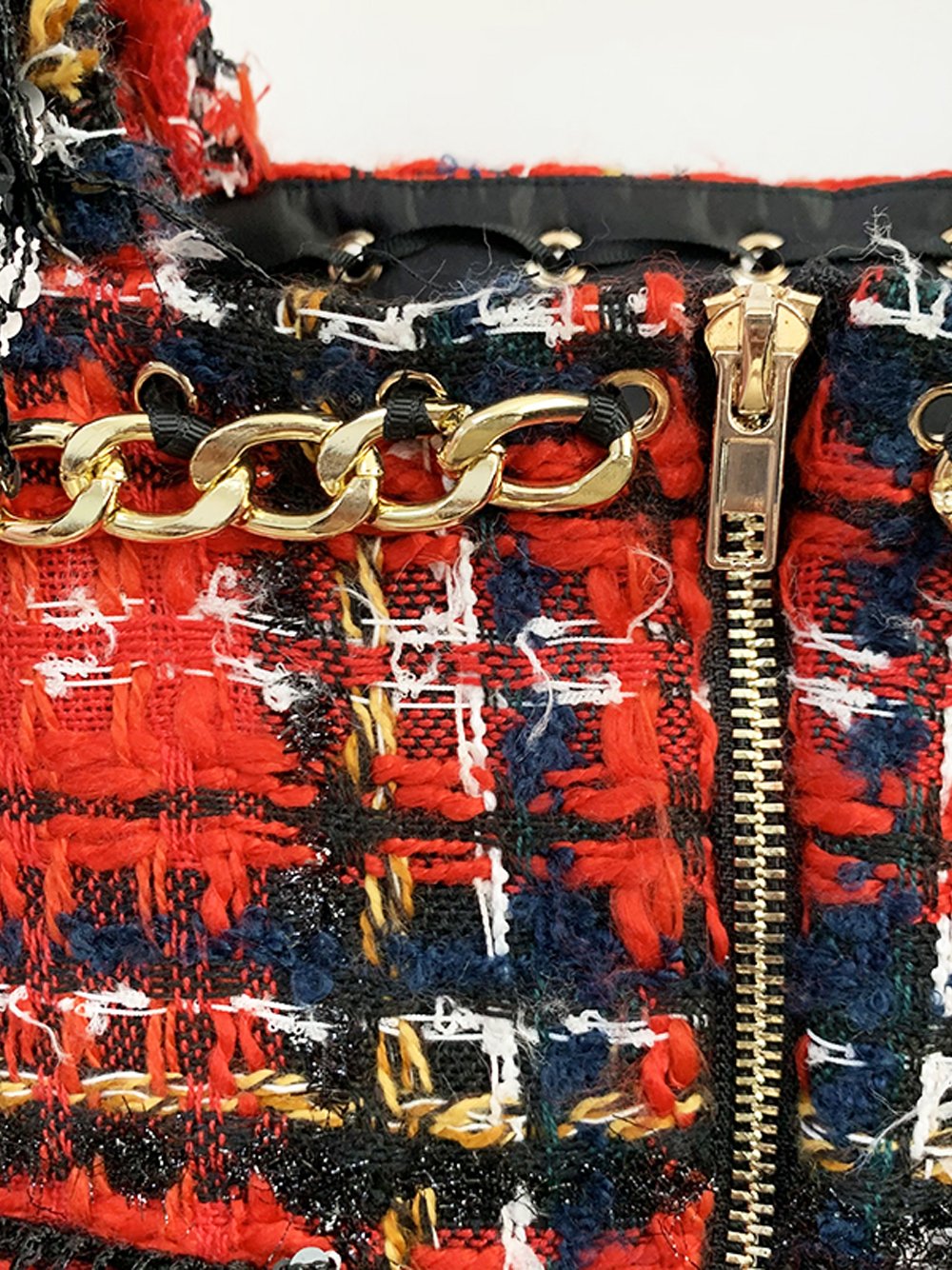 Chains Plaid Tweed Camis