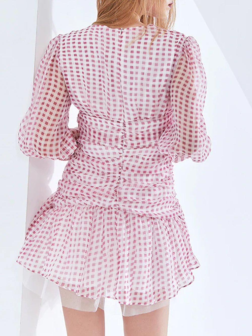 SOPHIA Ruched Mini Dress in Pink