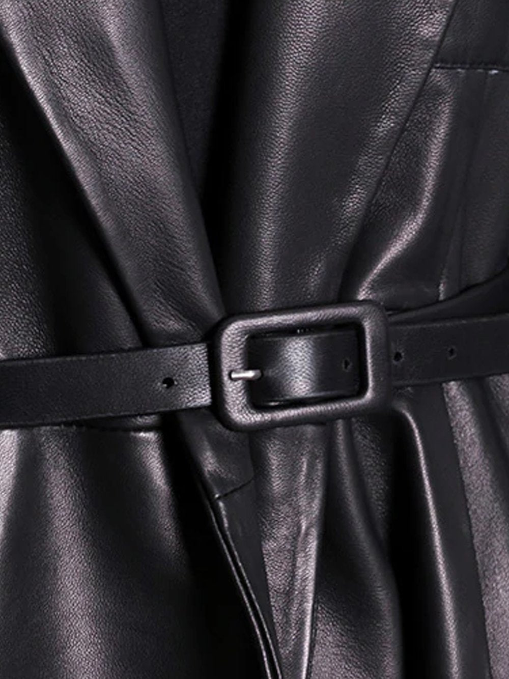 HOUDA Maxi Leather Trench Coat