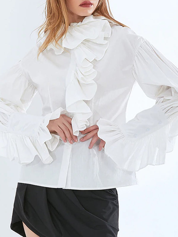 JAMA Ruffle Ruched Blouse