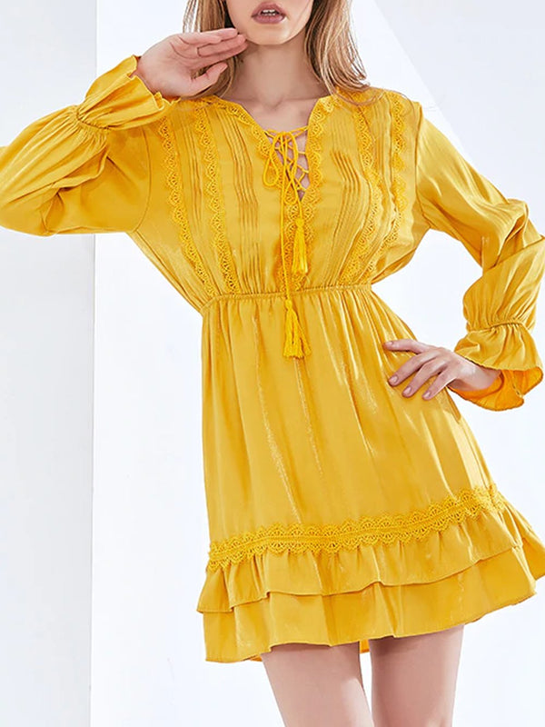 HARPER Mini Dress in Yellow