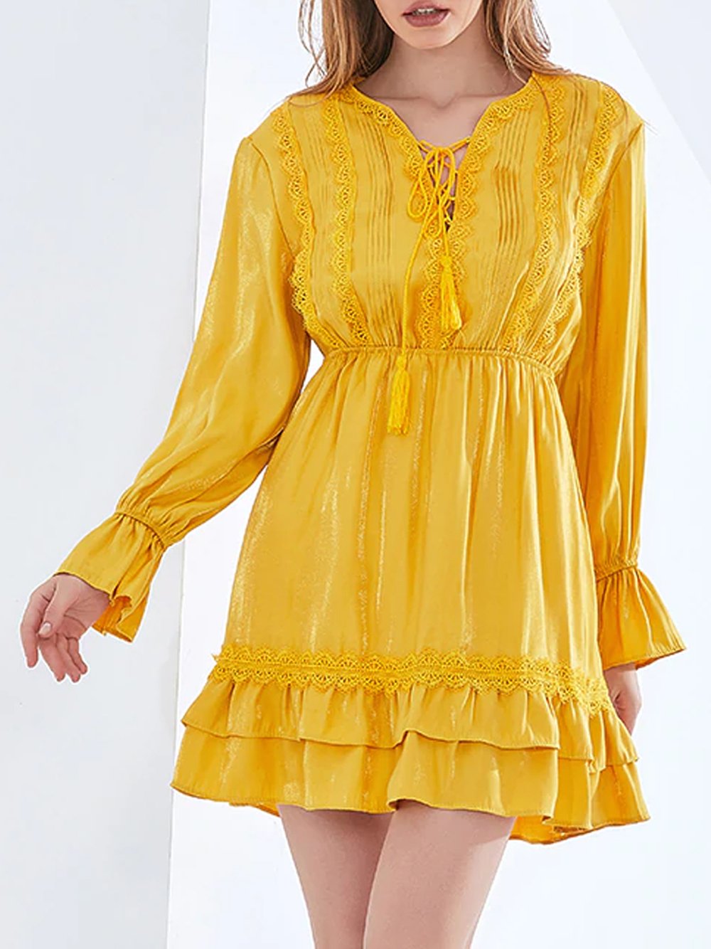 HARPER Mini Dress in Yellow
