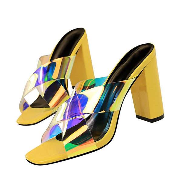 Never Say Sorry Hologram Strap Heels