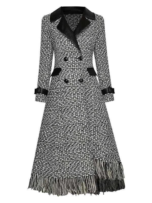 Woolen Cloth Plaid Overcoat