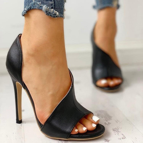 Solid Wrapped Around Strap Stiletto