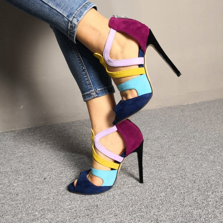 Colorful Beautiful Peep Toe Heels
