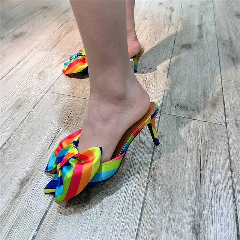 My Rainbow Fallin' Mules Shoes