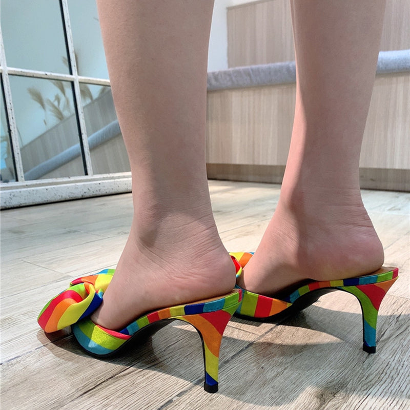 My Rainbow Fallin' Mules Shoes