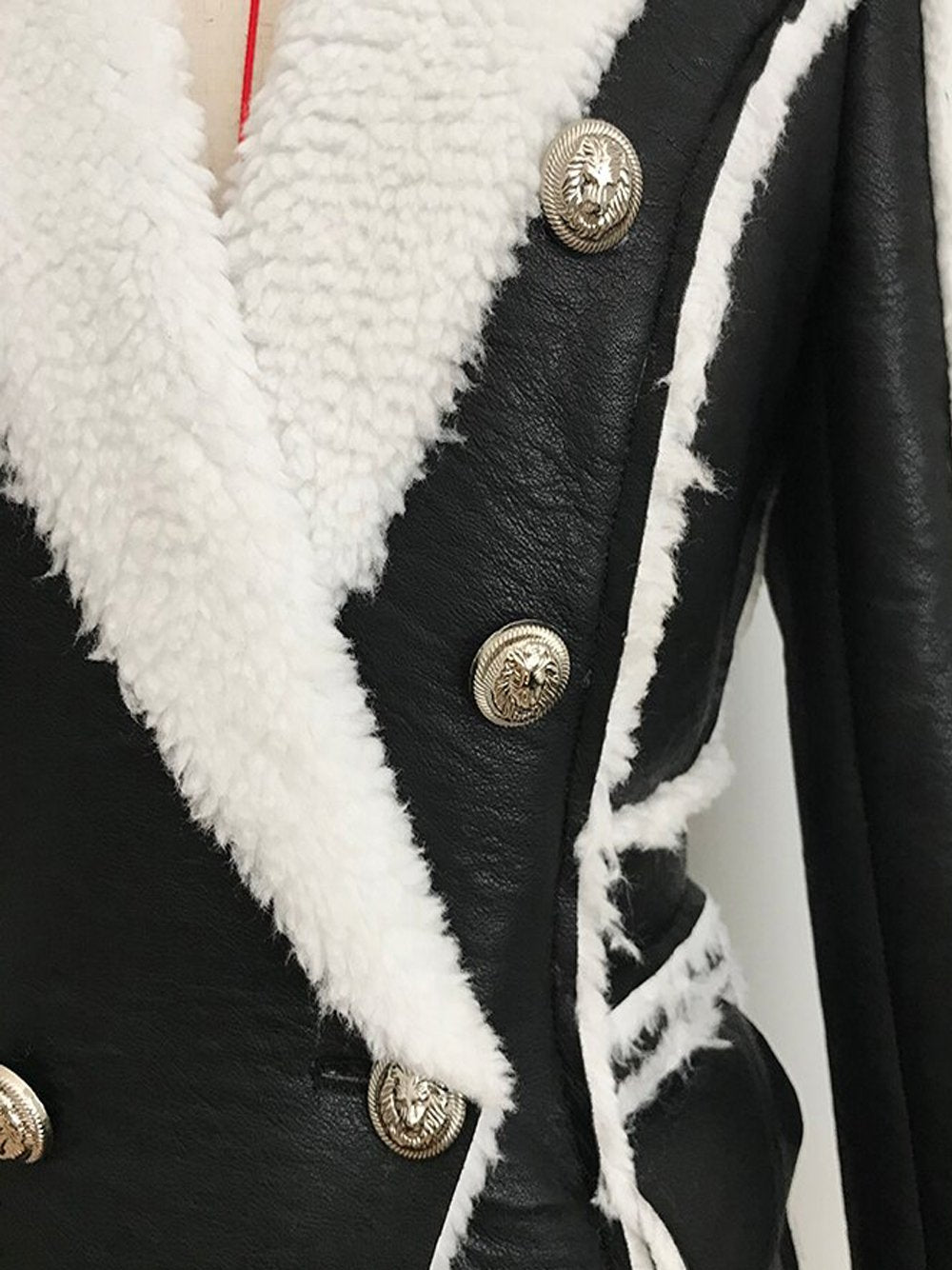 Faux leather and shearling jacket