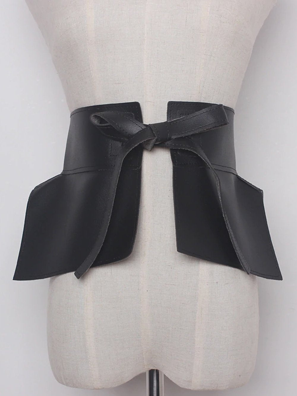 Faux Leather Bow Belt