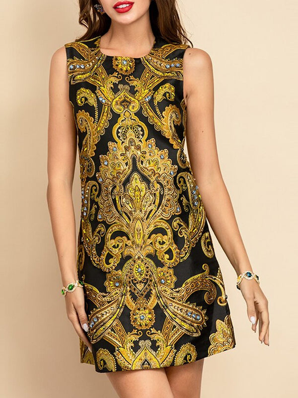 EISHA Jacquard Beading Mini Dress