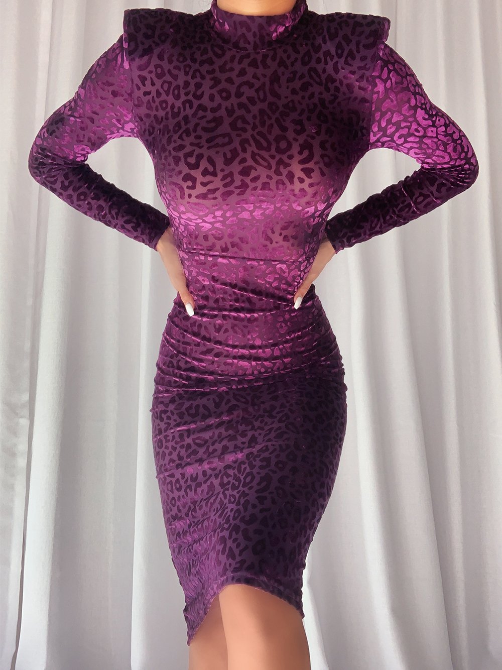 SEJALE Leopard Midi Dress