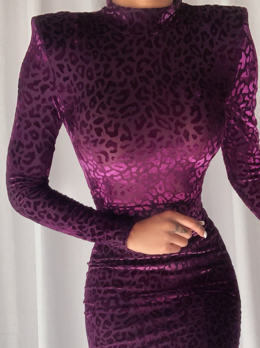 SEJALE Leopard Midi Dress