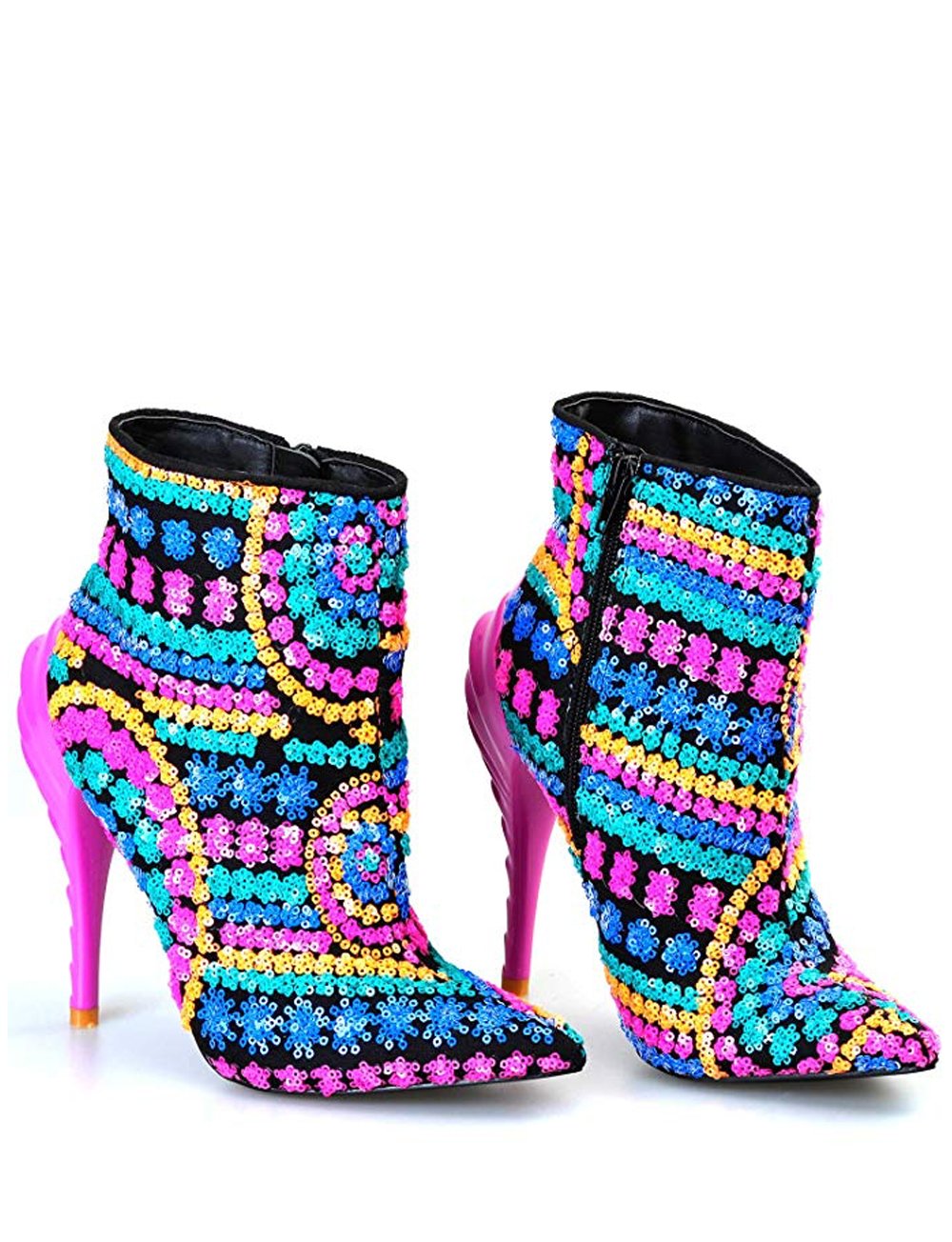UP HERE Sequinned Ankle Boots