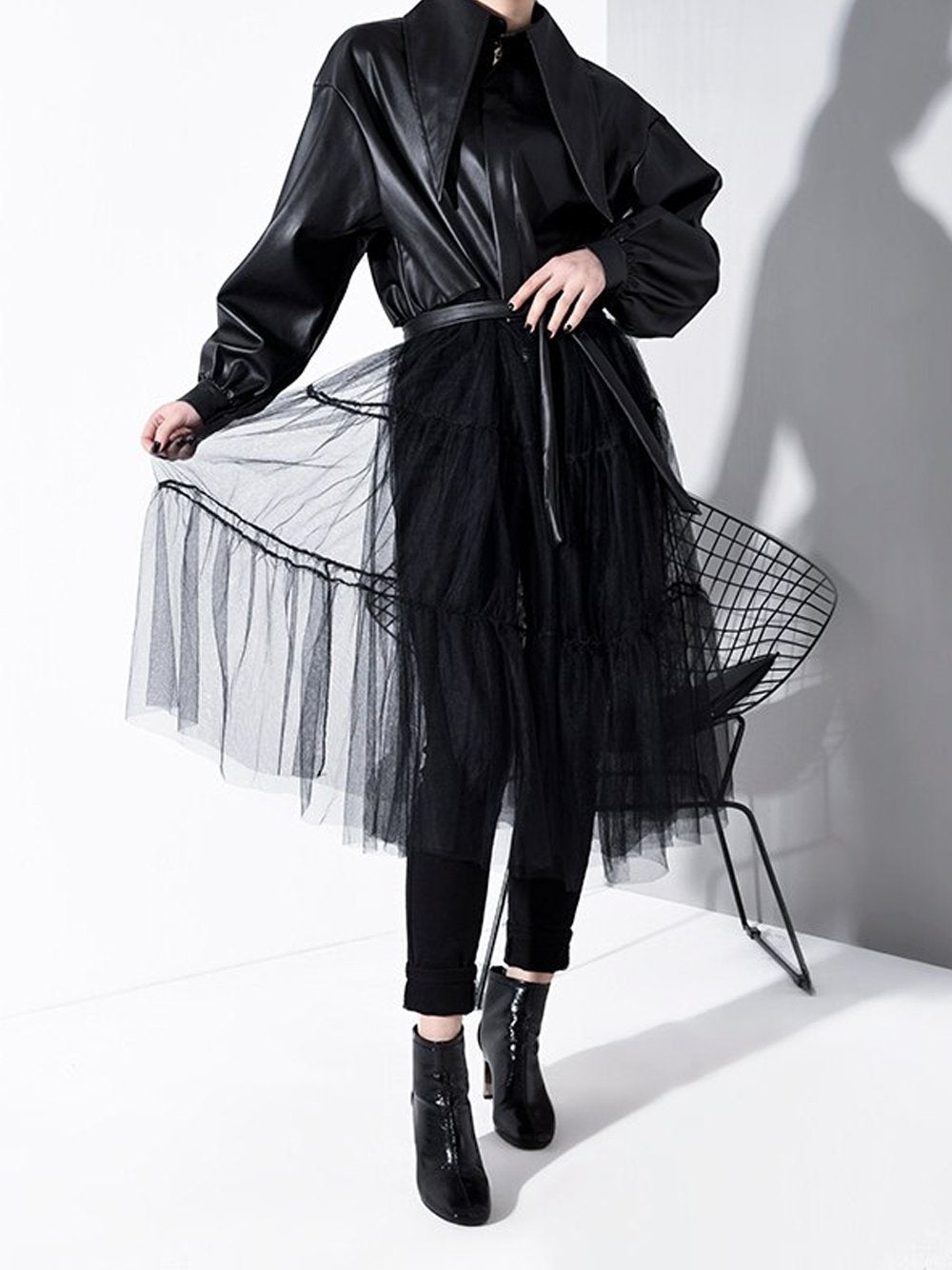 Leather & Tulle Trench