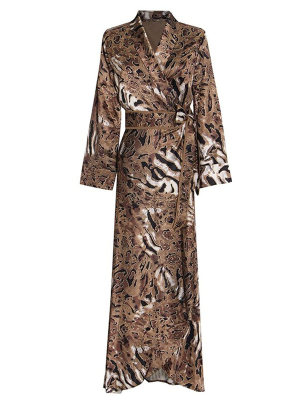 TULIPA Leopard Kimono Maxi Dress