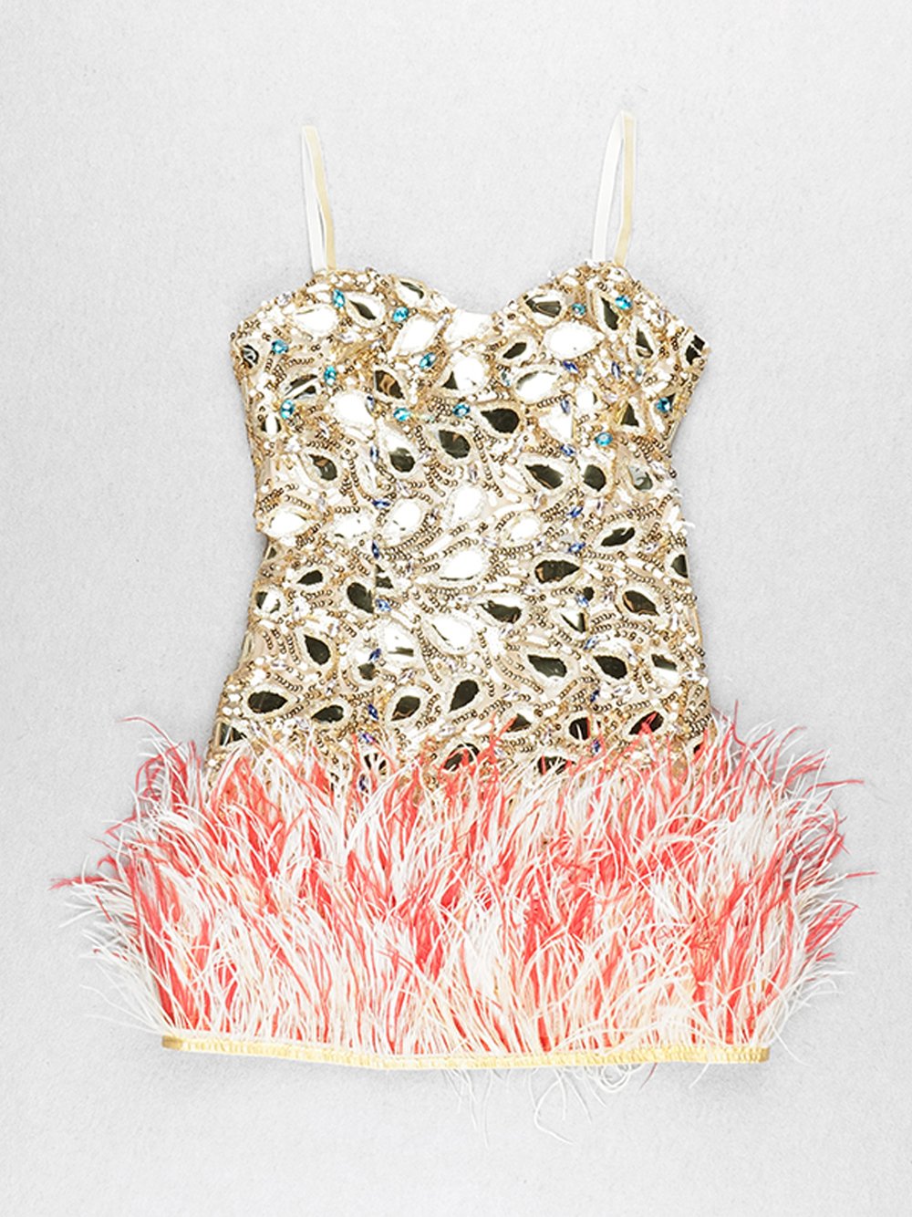 SEMYA Sequins & Feathers Mini Dress