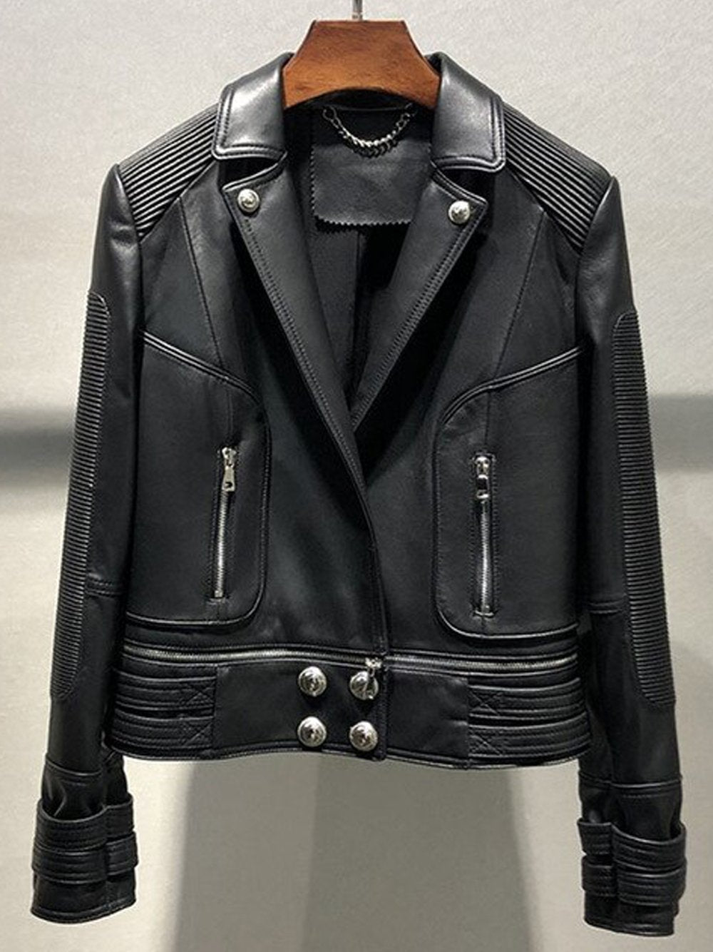 MOTORE Zipped Leather Jacket